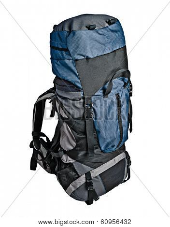 Trekking backpack (rucksack) isolated on white background
