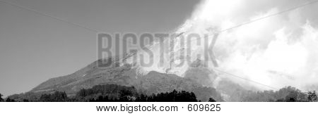 MT Merapi - B&W Panorama