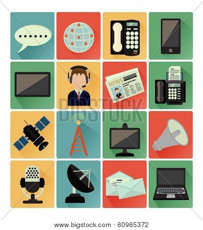 flat icons communication set