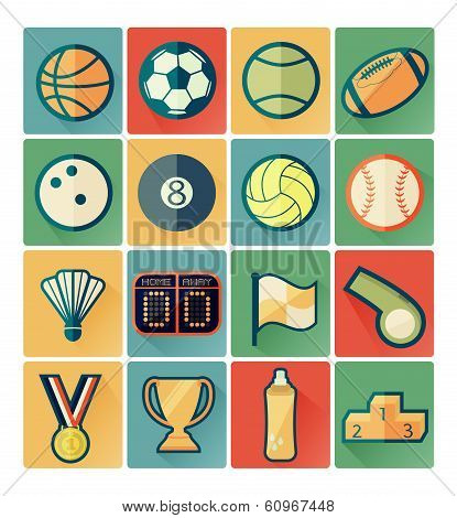 flat icons sport set