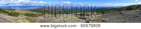 Acadia National Park Panorama Of Frenchman Bay, Maine, Usa