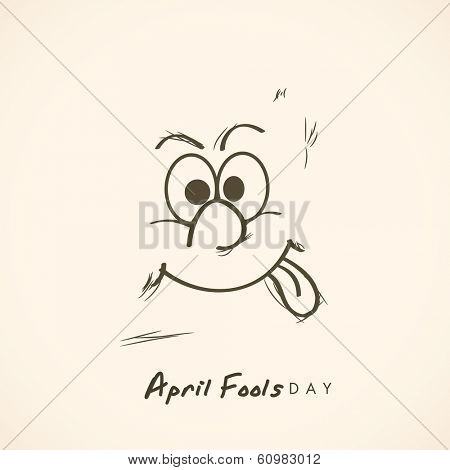Happy Fool's Day funky concept with stylish funny text on abstract background.