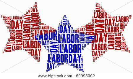 Word Cloud Labour Day Related In Shape Of Stars