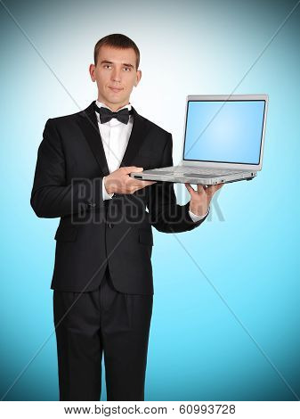 Businessman Holding Notebook