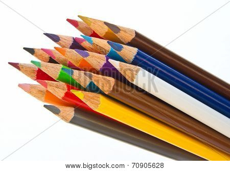 Assorted bunch of colored pencils