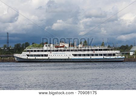 Motor ship Korolenko in the Gulf Salakka-Lahti, Vyborg city.