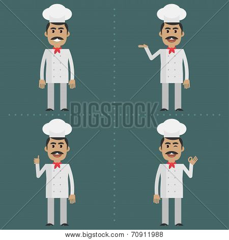 Adult cook shows gestures