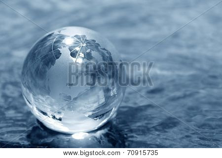 glass globe on water