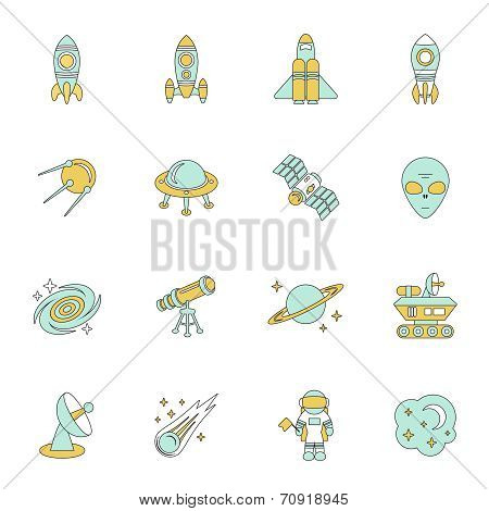 Space Line Icons Set