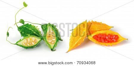 Bittermelon Isolated On White Background