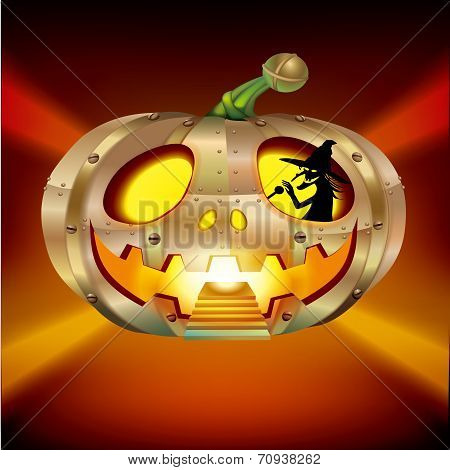Halloween Pumpkin element UFO