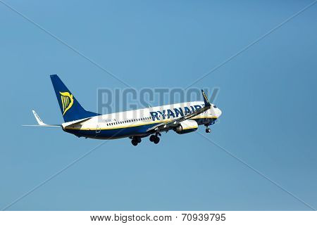 A Plane From The Airline Ryanair Takes Off In Greece. Ryanair Is Europe’s Favorite Low Fares Airline