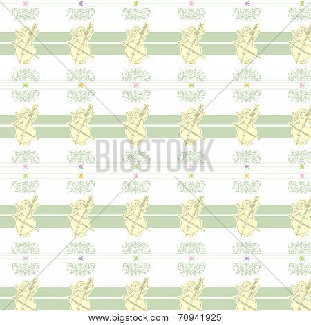 Pattern Angel playing violin