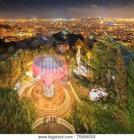 Barcelona Cityscape during sunset