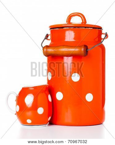 Milk Can And A Creamer