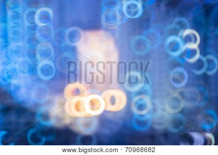 Blurred city lights and office buildings, guanzhou china.