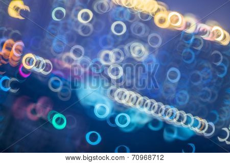 Blurred city lights and office buildings, guanzhou china.