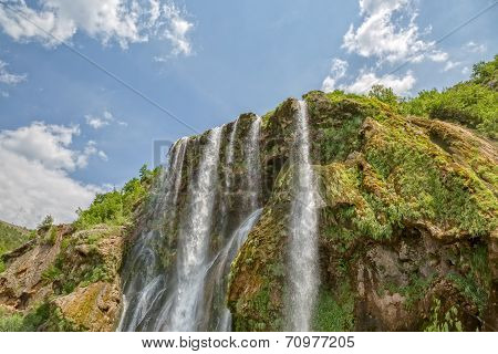 Waterfall top springtime