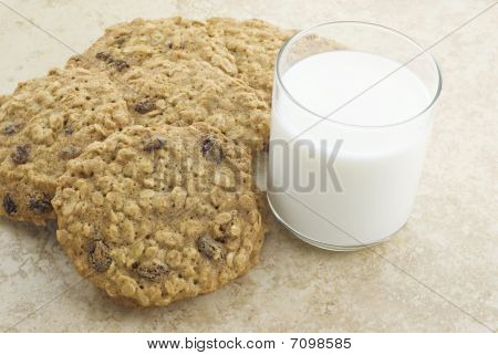 Galletas de avena casera con pasas de uva