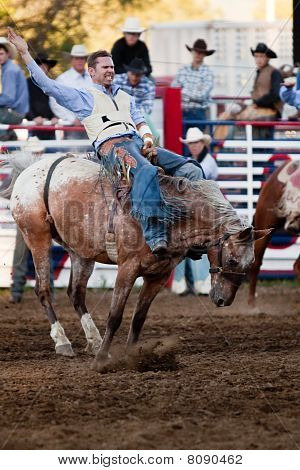 Willits, CA-juli 03: Deelnemers van de vierde van juli viering Willits Frontier dagen rodeo.
