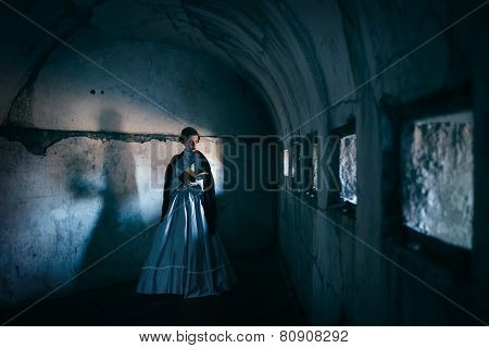 Woman in victorian dress