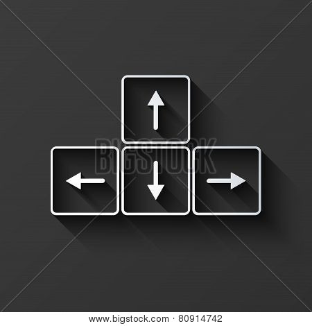 Vector modern keyboard arrows button background