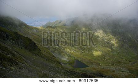 Way to Moldoveanu Peak, the highest peak in Romanian Carpathians