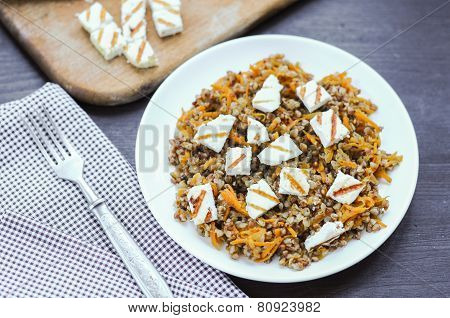 Buckwheat With Carrot And Chopped Adygei Cheese