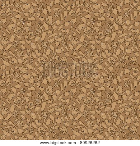 seamless vegetables pattern.