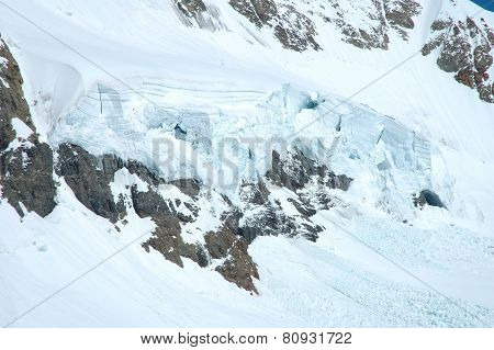 Ice And Snow Nearby Jungfraujoch In Alps In Switzerland