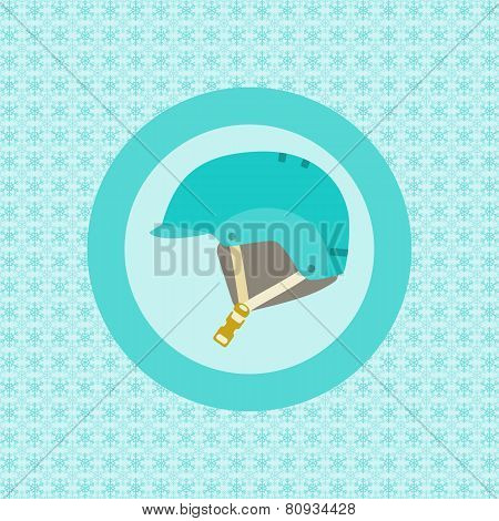 Helmet For Snowboarders Flat Icon