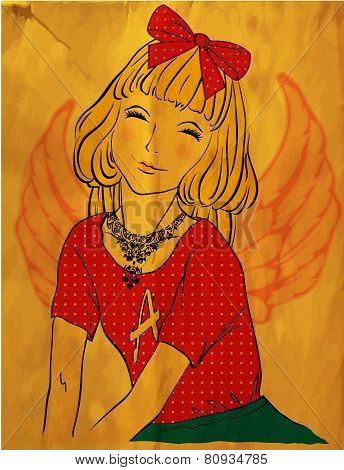 Beautiful little fairy girl isolated