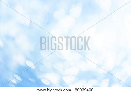 Light blue and white heart bokeh