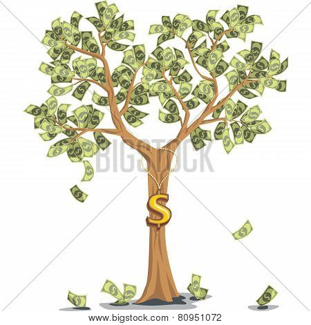 Money Tree With Dollars