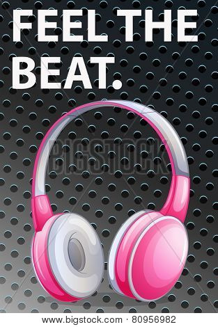 Illustration of a poster with headset