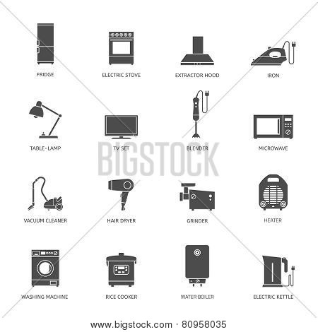 Household appliances icons
