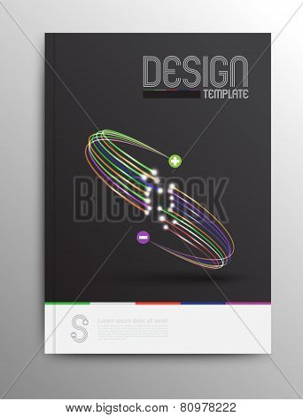 Brochure Design Template Business Abstract fiber optic style Web or Print Design