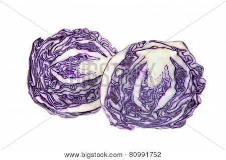 Beautiful Red Cabbage Isolated On White