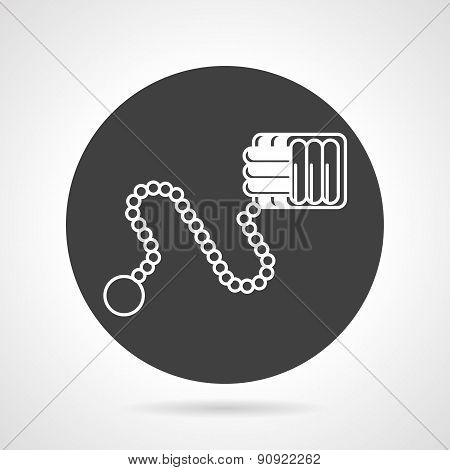 Monkey fist black round vector icon
