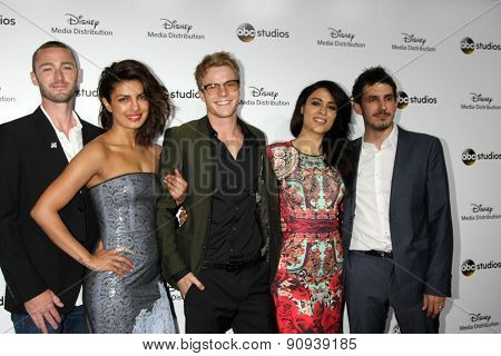 LOS ANGELES - MAY 17:  Jake McLaughlin, Priyanka Chopra, Graham Rogers, Yasmine Al Massri, Tate Ellington at the ABC International Upfronts 2015 at the Disney Studios on May 17, 2015 in Burbank, CA