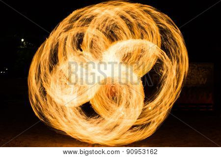 Man Fire Show on the beach