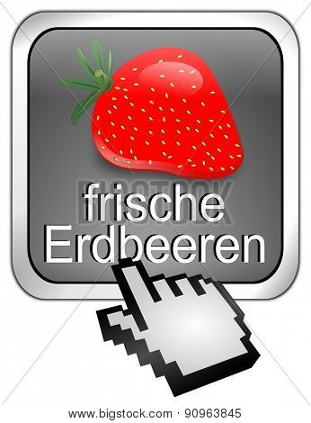 Button fresh strawberry - in german