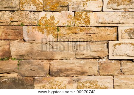 Medieval stone wall from an ancient fortress