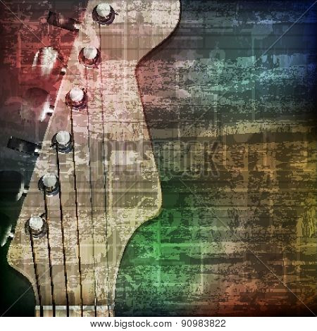 Abstract Grunge Background With Electric Guitar