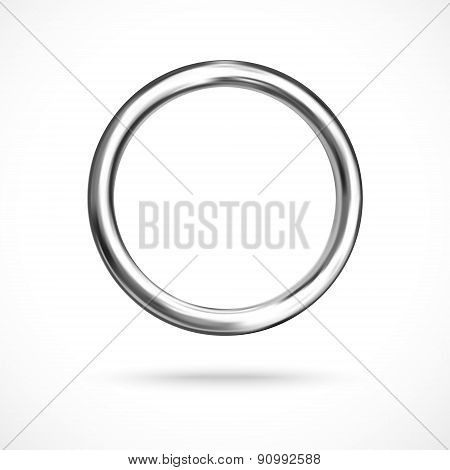 Silver ring copyspace torus round eps10 vector empty frame