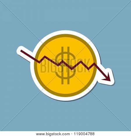 Stock Crisis With Dollar Coin