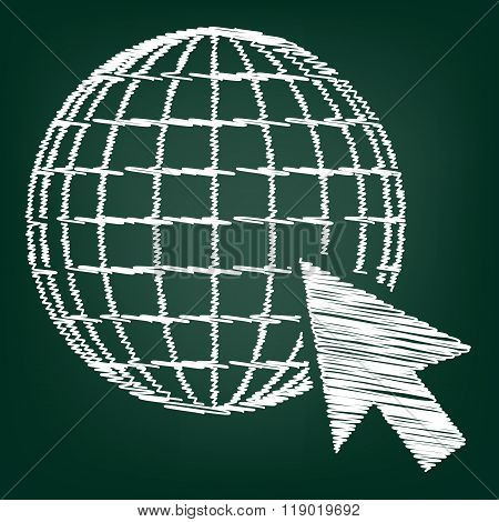 Chalk icon on green board
