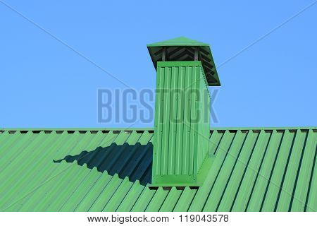 Hood On The Roof Of Metal Sheets