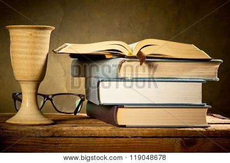 Chalice And Open Bible