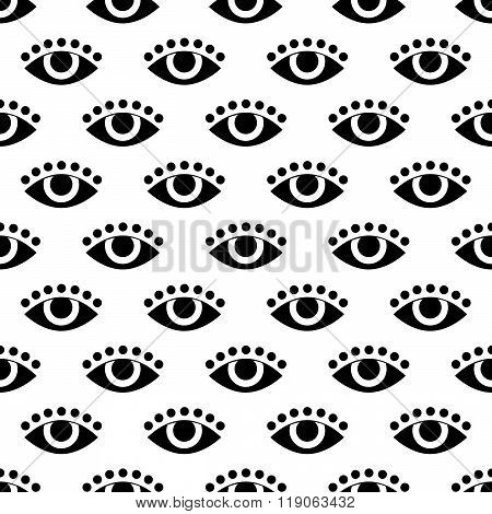 seamless pattern with eye. vector. flat.